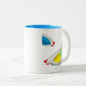 Cute chickens watercolor tweekleurige koffiemok (Voorkant rechts)