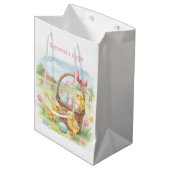 Cute chicks Easter bunny custom egg hunt bag Medium Cadeauzakje (Voorkant Gekanteld)