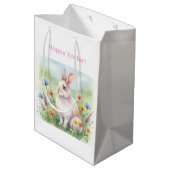 Cute chicks Easter bunny custom egg hunt bag Medium Cadeauzakje (Achterkant Gekanteld)
