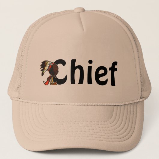 Cute Chief Chiefs Native American Fun Trucker Hats Pet (Voorkant)