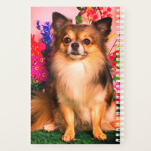 Cute Chihuahua Amid Spring Flowers Planner (Achterkant)