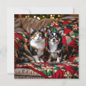 Cute Chihuahua and Cat Christmas Feestdagenkaart (Voorkant)