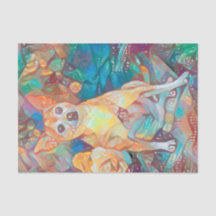 Cute Chihuahua Art Blue Brown Dog Portret
