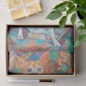 Cute Chihuahua Art Blue Brown Dog Portret Tissuepapier (Geschenk)