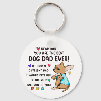 Cute Chihuahua Best Dog Dad Oover Sleutelhanger