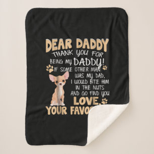 Cute Chihuahua   Beste papa Gift Idee Vaderdag Sherpa Deken
