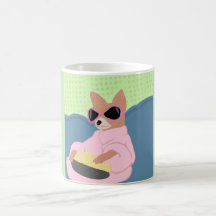 Cute Chihuahua Chiweenie roze robe illustratie