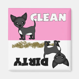 Cute Chihuahua Clean/Dirty Dishwasher Magnet