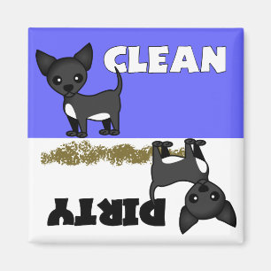 Cute Chihuahua Clean/Dirty Dishwasher Magnet