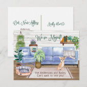 Cute Chihuahua Cozy New Home Moving Aankondigingskaart (Voorkant / Achterkant)