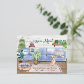 Cute Chihuahua Cozy New Home Moving         Aankondigingskaart (Staand voorkant)