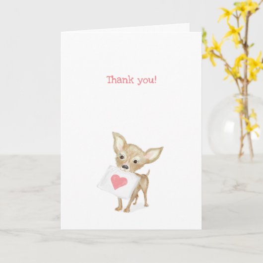 Cute chihuahua, dank u uw kaart (Gele Bloem)