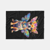 Cute Chihuahua Dog Angel With Wings Fleece Deken (Voorkant (Horizontaal))