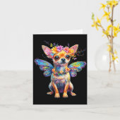 Cute Chihuahua Dog Angel With Wings  Kaart (Gele Bloem)