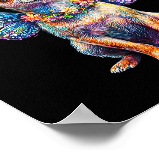 Cute Chihuahua Dog Angel With Wings  Poster (Hoek)