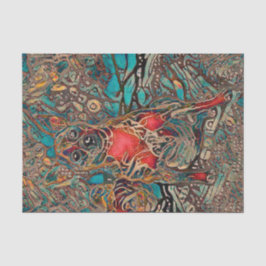 Cute Chihuahua Dog Art Blauwgroen bruin portret Tissuepapier