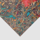 Cute Chihuahua Dog Art Blauwgroen bruin portret Tissuepapier (Detail)