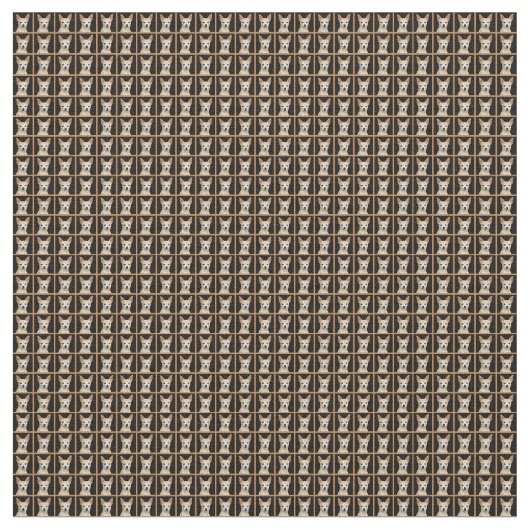 Cute Chihuahua Dog Beige Tan Black Pattern Design Stof (Close Up)