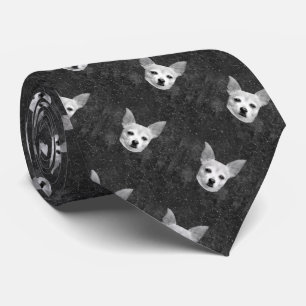 Cute Chihuahua Dog Black en White Pattern Stropdas