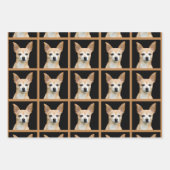 Cute Chihuahua Dog Black Tan Pattern-ontwerp Inpakpapier Vel (Voorkant 3)