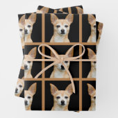Cute Chihuahua Dog Black Tan Pattern-ontwerp Inpakpapier Vel (In situ)