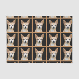 Cute Chihuahua Dog Black Tan Pattern-ontwerp Tissuepapier