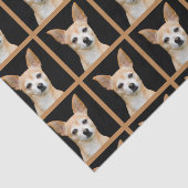 Cute Chihuahua Dog Black Tan Pattern-ontwerp Tissuepapier (Detail)