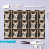 Cute Chihuahua Dog Black Tan Pattern-ontwerp Tissuepapier (Craft)