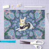 Cute Chihuahua Dog Blauwgroen Yellow Art ontkoppel Tissuepapier (Craft)