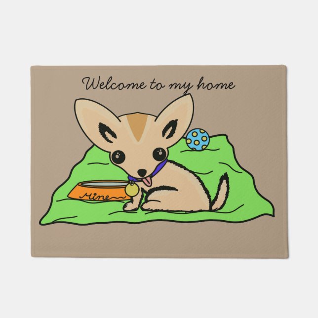 Cute chihuahua dog doormat deurmat (Voorkant)