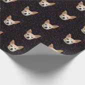 Cute Chihuahua Dog Elegant Paars Glitter Pattern Cadeaupapier (Hoek)