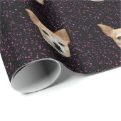 Cute Chihuahua Dog Elegant Paars Glitter Pattern Cadeaupapier (Rol Hoek)