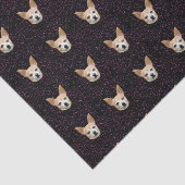 Cute Chihuahua Dog Elegant Paars Pattern Glitter Tissuepapier (Detail)