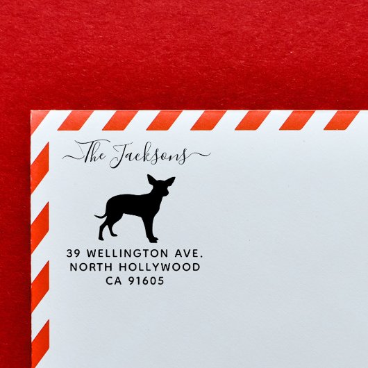 Cute Chihuahua Dog Familienaam Return Address Zelfinktende Stempel