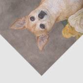 Cute Chihuahua Dog Floral Art Pet Portret Tissuepapier (Detail)