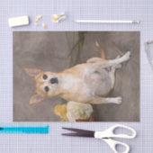 Cute Chihuahua Dog Floral Art Pet Portret Tissuepapier (Craft)