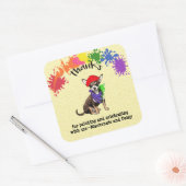 Cute Chihuahua Dog Fun Art Birthday Party    Vierkante Sticker (Envelop)