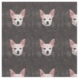 Cute Chihuahua Dog Gold Black Glitter Pattern Stof
