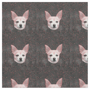 Cute Chihuahua Dog Gold Black Glitter Pattern Stof