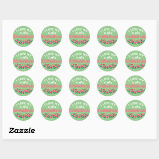 Cute Chihuahua Dog I Love My Chihuahua Dog Ronde Sticker