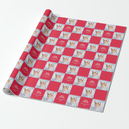 Cute Chihuahua Dog in Snow Red Christmas Cadeaupapier
