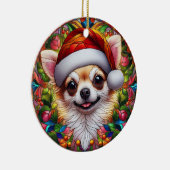 Cute Chihuahua Dog Kerstmis Keramisch Ornament (Rechts)