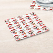 Cute Chihuahua Dog-kerstpatroon Kartonnen Onderzetters (Schuin)