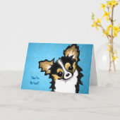 Cute Chihuahua Dog kinderen Birthday Custom Kaart (Gele Bloem)
