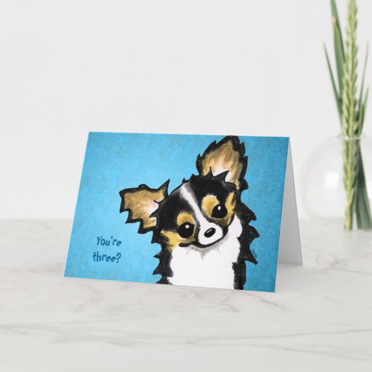 Cute Chihuahua Dog kinderen Birthday Custom Kaart (Voorkant)