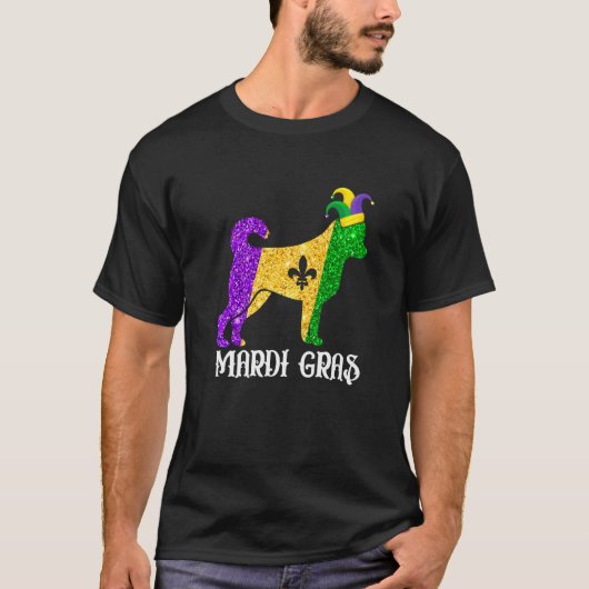 Cute Chihuahua Dog Lover Mardi Gras Party Jester M T-shirt (Voorkant)