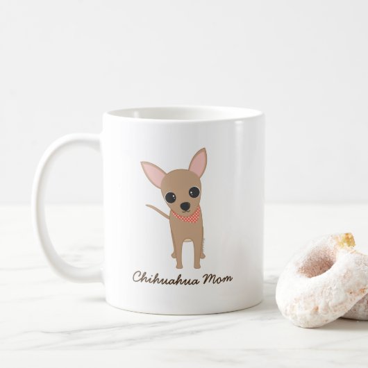 Cute Chihuahua Dog Mama Koffiemok (Met donut)