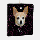 Cute Chihuahua Dog Paarse Elegant Glitter Keramisch Ornament (Rechts)