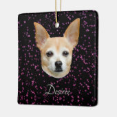 Cute Chihuahua Dog Paarse Elegant Glitter Keramisch Ornament (Links)