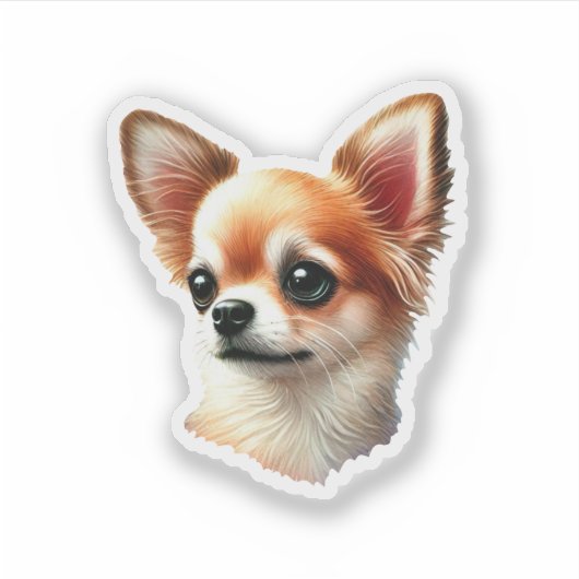 Cute Chihuahua Dog Sticker (Voorkant)